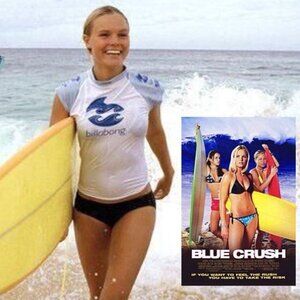 Billabong Vintage RARE Iconic BLUE CRUSH movie rashguard rash guard surf top
